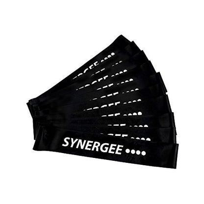 Synergee Exercise Fitness Resistance Band Mini Loop Bands that Perform Better When Working Out at Home or The Gym - color: e) Black 10 Pack
