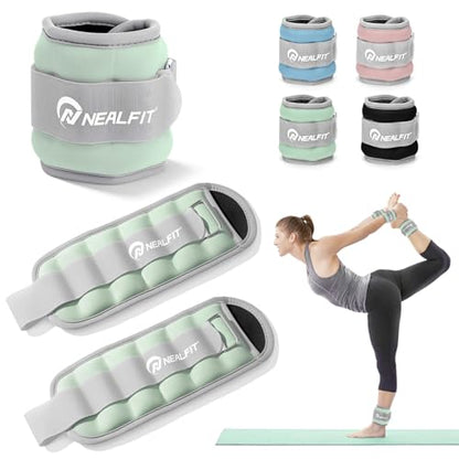 Ankle Wrist Weights, Adjustable Arm Leg Weights for Women Men, Secure Fit Non-Slip Exercise Weights for Home Workout, Running, Walking, Aerobics, Physical Therapy