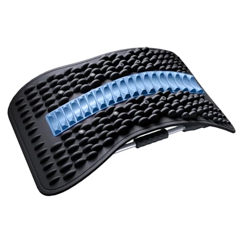 Ergonomic Back Stretcher Device - Multi-Level Arch Spine Alignment and Muscle Relief Support, Yoga and Stretching Tool | Suitable for Home, Office, Physical Sessions - color: Black Blue
