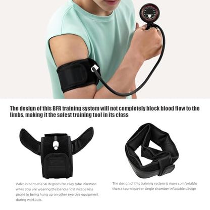 BFR Training System Blood Flow Restriction Bands Complete Arm Package，Upper and Lower limbsfor Rock-Solid Results (Full Set), black