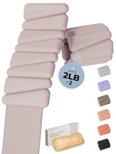 Pilates Weight | Wrist & Ankle Weights for Women | Weighted Bangles | 1LB/ 2LB Each (Set of 2) - color: Beige, size: 2 LB