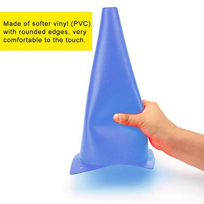 12 Inch Traffic Training Cones, Plastic Safety Parking Cones, 6 Colors - color: Blue, Set of 12