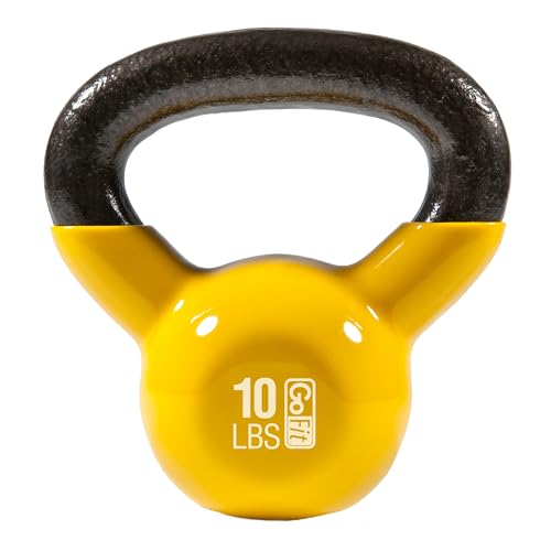 GoFit Premium Vinyl Dipped Kettle Bell with Introductory Training DVD