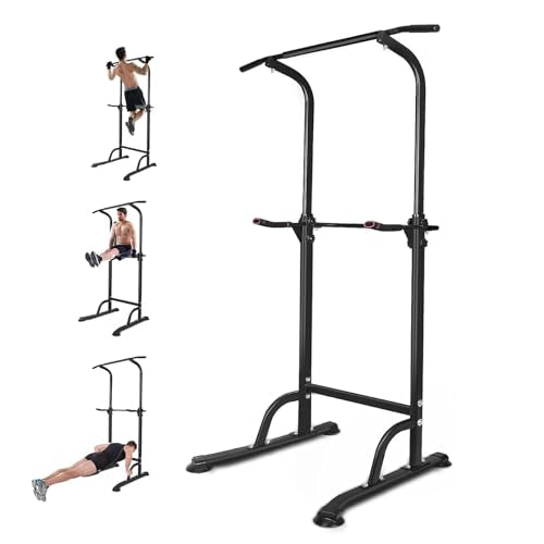 Power Tower Pull Up Bar for Men & Women, Pullup Bar Dip Station with Adjustable Hight for Home Gym Strength Training Fitness, 330LBS Capacity