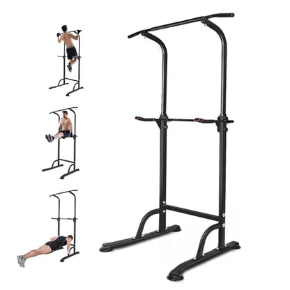 Power Tower Pull Up Bar for Men & Women, Pullup Bar Dip Station with Adjustable Hight for Home Gym Strength Training Fitness, 330LBS Capacity