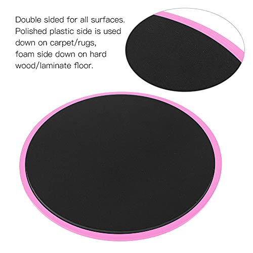Exercise Core Sliders, Core Sliding Discs, Light and Portable Exercise Gliding Discs, for Carpet Hardwood Floor (Pink Sliding Basin + Five-Piece Set + Cloth Bag)