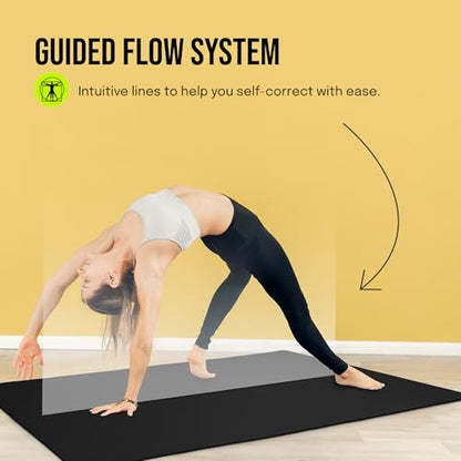 Gogokiwi Extra Wide Yoga Mat for Men Women (72"L x 36"W) Non Slip Fitness & Exercise Mat with Alignment Marks for Yoga, Pilates, Floor Workouts