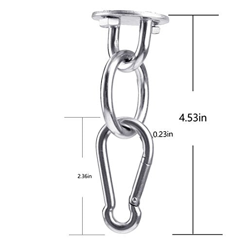 Hammock Hanging Hook Kit, Load Capacity 1400 lb, Stainless Steel Round Mount Pads, Spring Snap Hooks, Lag Screws Set for Hammock Yoga Swing Chair Punching Bag Indoor Outdoor Relaxation