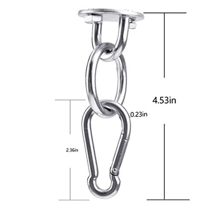 Hammock Hanging Hook Kit, Load Capacity 1400 lb, Stainless Steel Round Mount Pads, Spring Snap Hooks, Lag Screws Set for Hammock Yoga Swing Chair Punching Bag Indoor Outdoor Relaxation