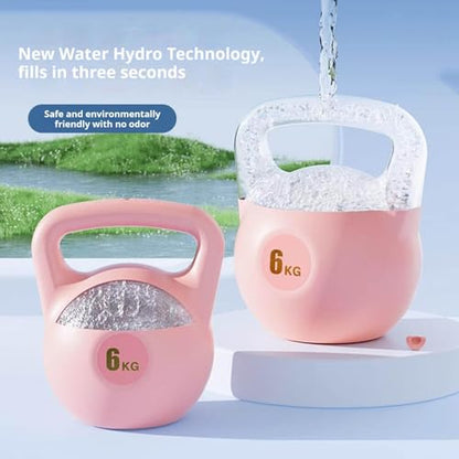 Water Filled Kettlebell, 6kg Adjustable Soft PE Kettle Bell with Ergonomic Non-Slip Handle, Portable Fillable Weight for Home Gym Strength Training Travel and Yoga Fitness - color: Light Blue