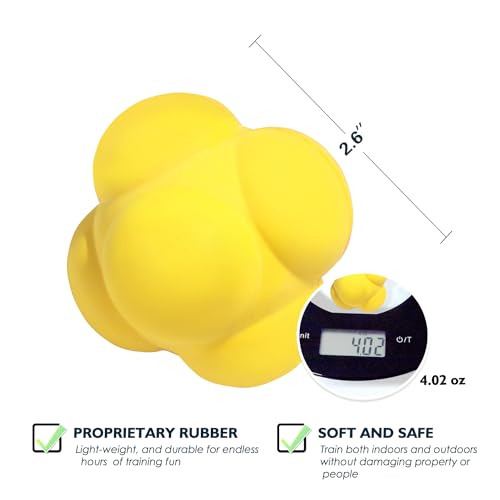 GSE Sports Reaction Balls for Field Training, Agility Trainer for Baseball - color: Yellow, style: 3-Pack