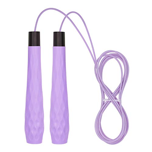 Jump Rope with Ball Bearings, 3mm Steel Speed Rope for Double Unders, Tangle-Free 9.2 Ft Adjustable Lightweight Skipping Rope for Cardio, Fitness, and Weight Loss – Speed Jumping Rope perfect for Men ,Women & Kids