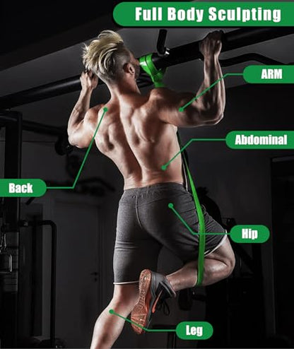 Resistance Bands for Working Out, 5-Levels Exercise Band Set, Pull Up Assistance Bands-Strength Training Physical Therapy Stretching Women Men Home Gym
