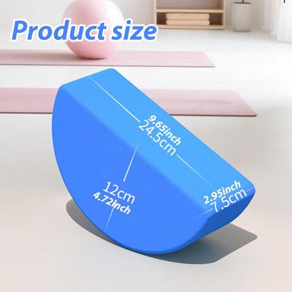 Half Round Yoga Block,Half Moon Balance Block,Multifunctional Exercise Brick Prop AntiSlip for Home Gym Workout Training - color: Blue