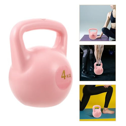 Water-fillable Kettle Bell Dumbbell 4kg Pink Portable Fitness Training Yoga Hand Weight for Women Home Gym Arm and Glute Workout