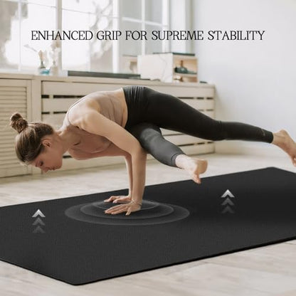 VTORY Extra Large Yoga Mat Thick Exercise Mat for Men and Women, Non-Slip, Durable Workout Mat for Home Workout, Yoga, Pilates, Stretching