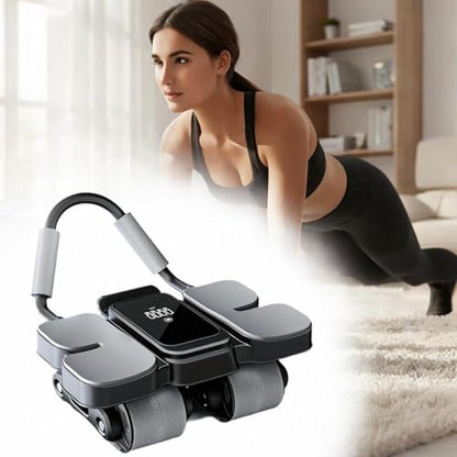kowaku Abdominal Wheel with Phone Holder Practical Unisex Fitness Equipment Multifunctional Beginners Home Abdominal Muscle Training - color: Black