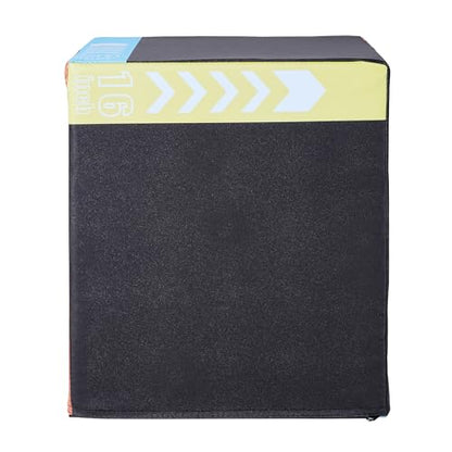VEVOR 3 in 1 Plyometric Jump Box, Cotton Plyo Box, Platform & Jumping Agility Box, Anti-Slip Fitness Exercise Step Up Box for Home Gym Training, Conditioning Strength Training, Multiple Sizes, Black - size: 20"x18"x16"