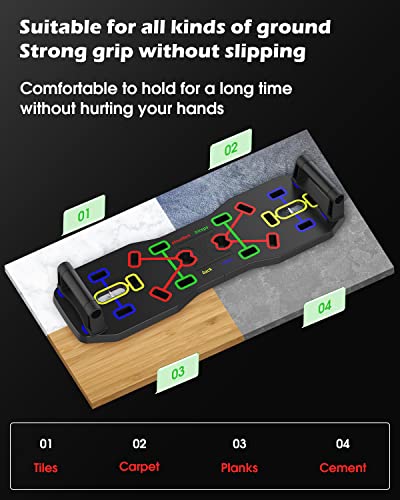 LINGTENG Push Up Board, New Upgraded 12 in 1 Push Up Bar with Pushup Handles, Portable Multi-Function Foldable Home Gym, Pushup System for Chest, Triceps, Back, Abs Workout, Strength Training Equipment for Men & Women