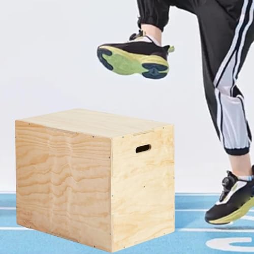 Yiju Wooden Plyo Box, Jump Training Equipment, Versatile Plyometric Jump Box, 3 in 1 for Lunges Home Gym Conditioning Dips Squats