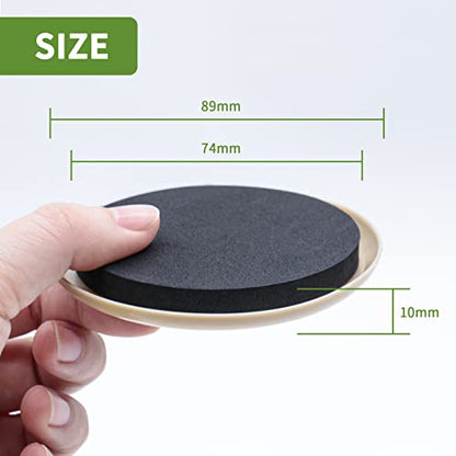 Furniture Sliders for Carpet 8 PCS - 3 1/2" Beige - size: 8 PCS 3 1/2 inch Beige