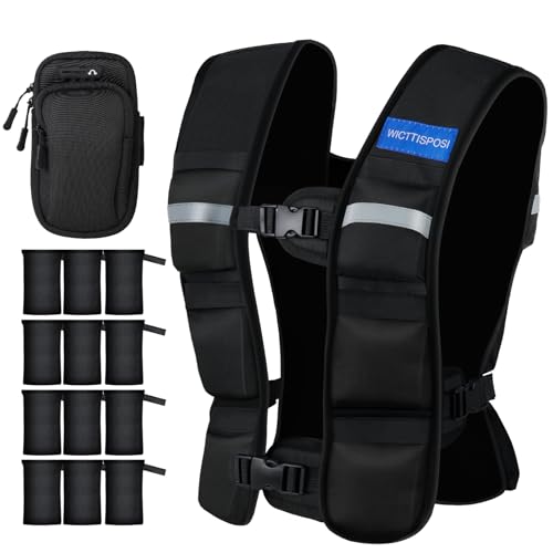 Adjustable Washable Weighted Vest for Women Men, Flexible Cushioning & 4-Layer Breathable Fabric, V-Neck for Walking, Running & Strength Training - color: Black, size: 2-12 LBS
