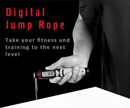 Jump Rope Digital Counter for Indoor/Outdoor Fitness Training Boxing Adjustable Calorie Skipping Rope Workout for Women