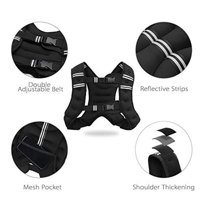 Weighted Vest Workout Equipment, 11lbs/18lbs Body Weight Vest for Men, Women, Strength Training, Running, Fitness, Muscle Building, Weight Loss, Weight lifting
