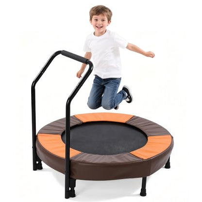 36" Foldable Mini Trampoline for Kids, Indoor Outdoor Small Rebounder Trampoline with Foam Handle & Safe Thickened Cover, Toddler Trampoline, Perfect Toddler Gift for Boys & Girls