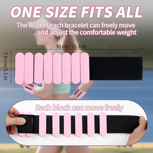 Wrist Weights – Adjustable Ankle Wrist Weights for Women & Men – Set of Weighted Bangles 2 lbs (1 lb Each) | Arm and Leg Weights for Pilates, Yoga, Running & Walking