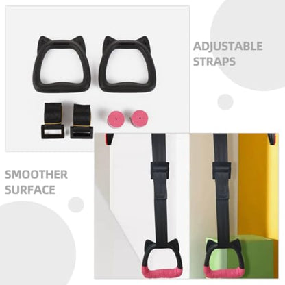 Alipis Adjustable Gymnastics Rings with 2m Straps, Professional Pull-up Rings Bodybuilding Circles Set for Home Strength Training and Gymnastics Exercises