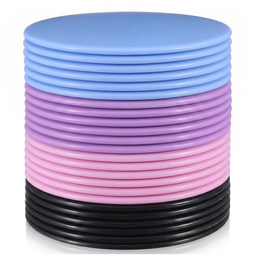 24 PCS (12 Pairs) Core Sliders for Working Out - Dual Sided Exercise Discs for Stability, Abs, Legs & Full Body Training on Carpet or Hardwood Floor - Includes Pink, Blue, Purple, Black