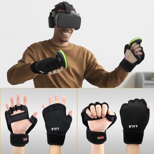 Weighted Hand Gloves 5lb(2.5lb Each), Soft Iron Fitness Gloves, Washable, for Gym Boxing Swimming Strength Training