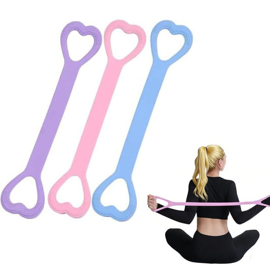 3pcs Figure 8 Resistance Bands Exercise Bands for Women, 2026 New Resistance Band with Handles for Working Out, Elastic Ropes for Arm Back Shoulder Stretching Training