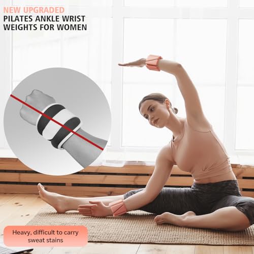 T98 Wrist & Ankle Weights for Women Men, Wearable Wrist Weights Set of 2(1Lbs Each), Adjustable Arm Leg Bracelet Weights for Strength Training, Aerobics, Barre, Suit for Home Outdoor Workout