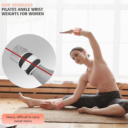 T98 Wrist & Ankle Weights for Women Men, Wearable Wrist Weights Set of 2(1Lbs Each), Adjustable Arm Leg Bracelet Weights for Strength Training, Aerobics, Barre, Suit for Home Outdoor Workout