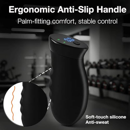 Digital Grip Strength Trainer, 0–440 lb Hand Gripper Strengthener with Real-Time Display (No Sound), 2 Modes: Test & Smart Vibration, Ergonomic Hand Grip & Forearm Strengthener, USB-C Rechargeable Hand Exerciser - color: Black
