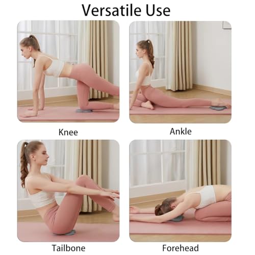 2 Yoga Blocks Supportive Accessories including 2 Knee Pads, 2 With Strap To Put Less Weight On Wrists, 1 Muscle Massage Roller, 2 Pair of Non-Slip Pilates Socks, 1 GYM Bag, Durable Versatile Yoga Brick Exercise Set of 10 - color: Grey