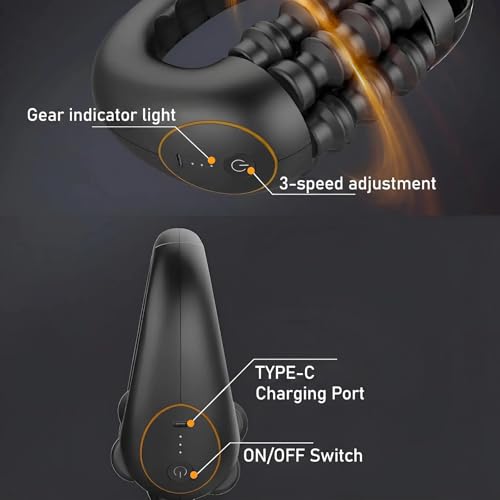 Marvixor Sculpt Roller, Electric Roller Massager with 6 Bio‑Simulation Heads & 21 Touch Points, 3 Speeds, 270min Battery for Back, Legs, Shoulders – Handheld Deep Tissue Muscle Relief