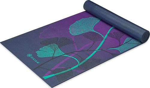 Gaiam Yoga Mat - Premium 6mm Print Extra Thick Non Slip Exercise & Fitness Mat for All Types of Yoga, Pilates & Floor Workouts (68"L x 24"W x 6mm Thick) - color: Lily Shadows