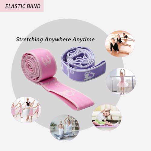 2 PCS Kids Stretching Strap - 8-Loop Adjustable Stretch Bands for Dance, Ballet, Yoga, Gymnastics Workout, Children‘s Fitness Equipment, Stretching Resistance Bands and Home Flexibility Training