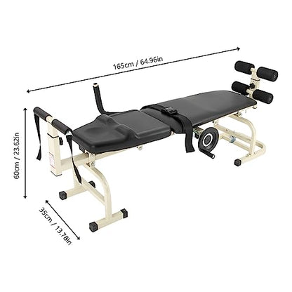 Massage Traction Bed Multifunctional Cervical Spine Stretcher Back Stretch Decompression Workout Bench Body Stretching Device for Lumbar Spine Cervical Home Indoor Workout