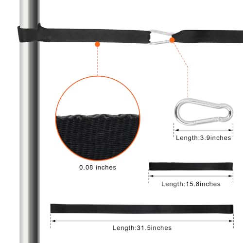 2 Packs Battle Rope Anchor Strap Kit Accessories for Home Gym Outdoor Muscle Workout Equipment,Carabiners with 4 Durable Straps and 2 Heavy Duty Carabiner, Home Gym Equipment