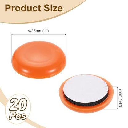 uxcell 20Pcs Furniture Sliders, 1 Inch Round Self-Adhesive Carpet Furniture Moving Pads Gliders Floor Protectors for Carpeted Tile Vinyl Hardwood Floors, Orange - size: 1 Inch