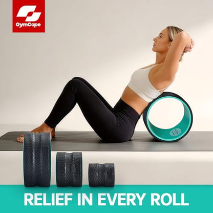 GymCope 3pack Back Wheel Foam Roller – Targeted Back & Neck Relief, Lumbar Spine Stretcher, Spinal Decompression Stretcher, Massage Roller with Density Foam for Physical Therapy, Supports 500lbs