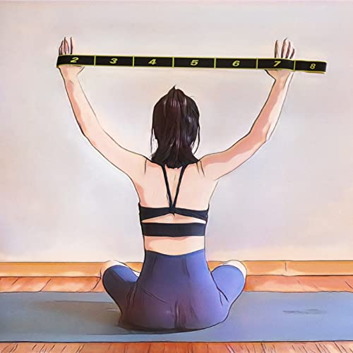 Muka Elastic Yoga Strap with Loops for Flexibility, Exercise Stretching Band for Physical Therapy - color: Purple