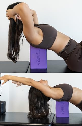 Yoga Blocks 2 Pack, Purple Foam Yoga Blocks for Women, 3 x 6 x 9 Inch Supportive EVA Blocks for Yoga, Pilates, Stretching & Meditation, Non-Slip Lightweight Blocks for Balance, Stability & Flexibility