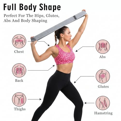 12 Pcs Fabric Resistance Bands for Working Out Booty Bands for Women Men Non Slip Cloth Exercise Band for Legs Squat Hip Thigh Glute Yoga Pilates Home Gym