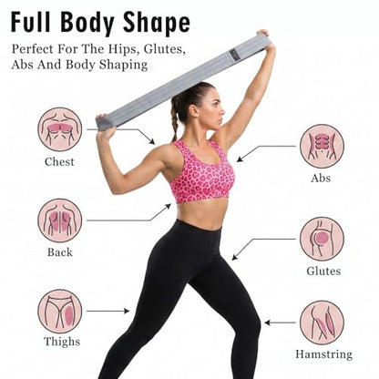 12 Pcs Fabric Resistance Bands for Working Out Booty Bands for Women Men Non Slip Cloth Exercise Band for Legs Squat Hip Thigh Glute Yoga Pilates Home Gym