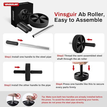 Vinsguir Ab Roller Wheel - Ab Workout Equipment for Abdominal & Core Strength Training, Home Gym Fitness Equipment for Men Women